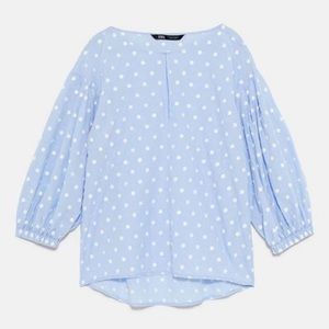 zara polka dot blouse